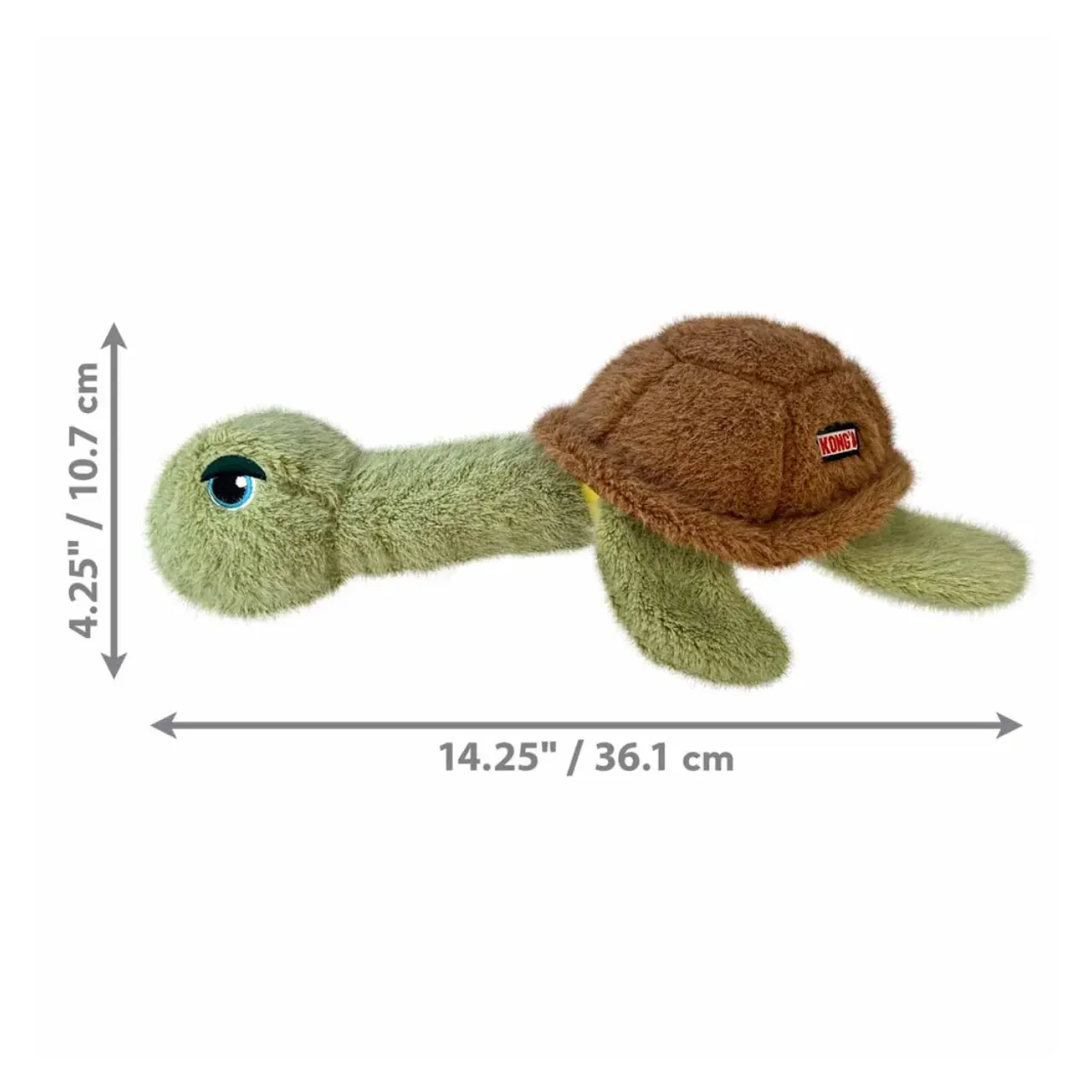 KONG Scruffs skildpadde med piv M/L 36x26x11 cm